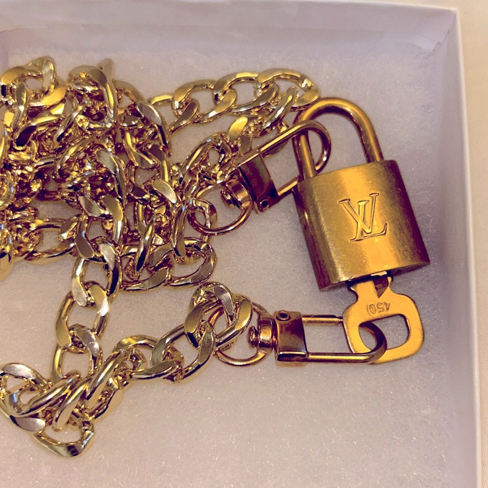 Louis Vuitton Gold Padlock Chain Bracelet